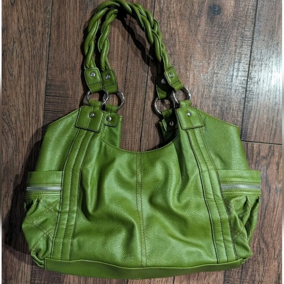 Relic Faux Pebbled Leather Satchel Purse Handbag Purse Zip Pockets Rope Handles - Picture 10 of 14